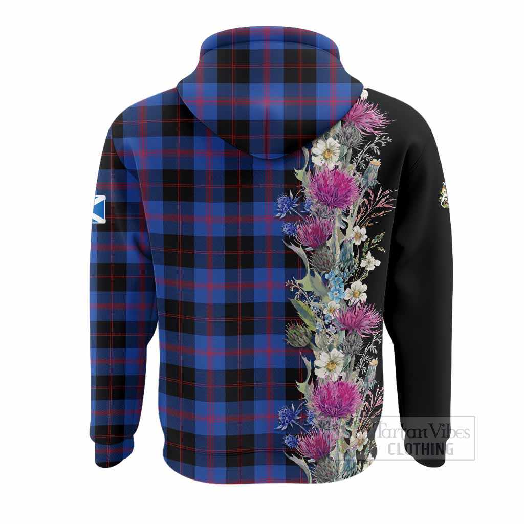 Maule Tartan Crest Thistle Floral Hoodie