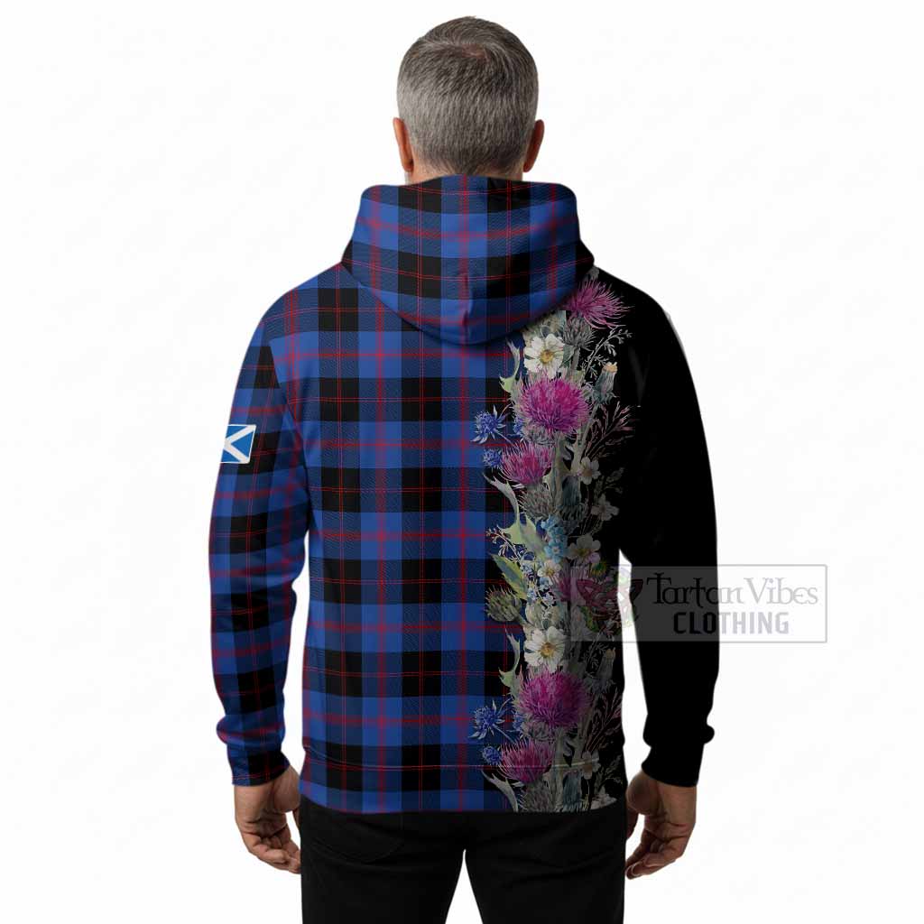 Maule Tartan Crest Thistle Floral Hoodie