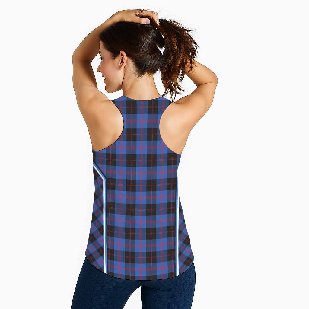 Maule Tartan Crest Women Racerback Tanks Scotland Coat of Arm Flag Style - Tartan Vibes Clothing