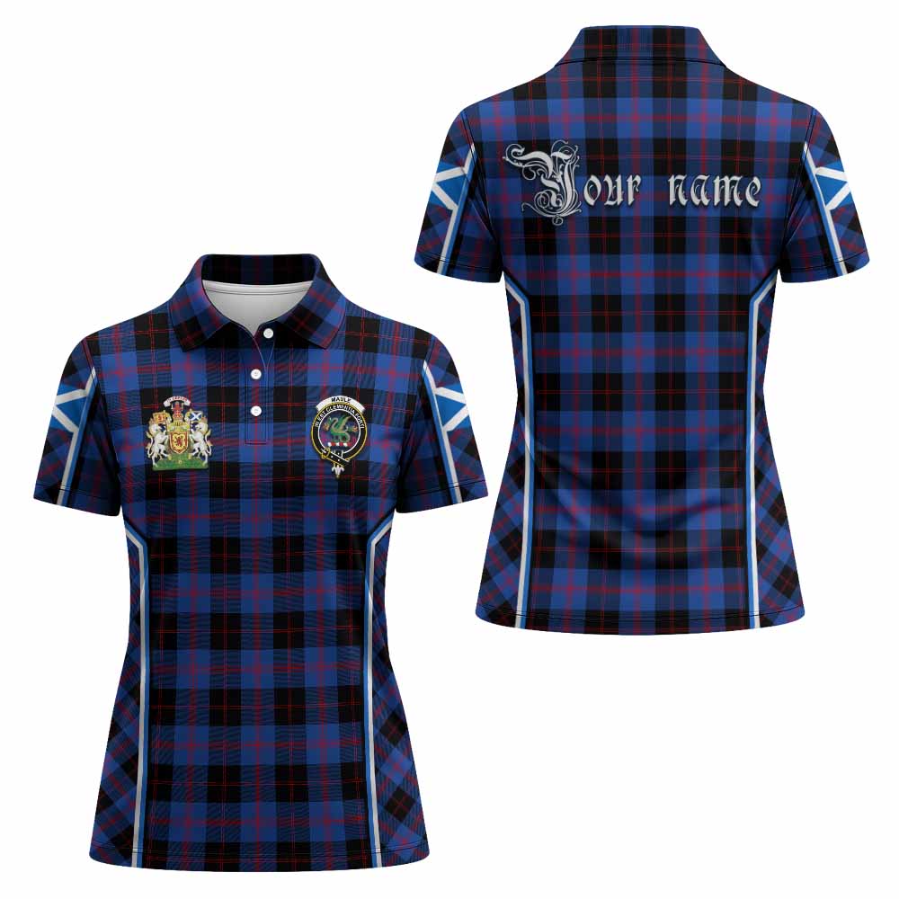 Maule Tartan Crest Women's Polo Shirt Scotland Coat of Arm Flag Style - Tartan Vibes Clothing