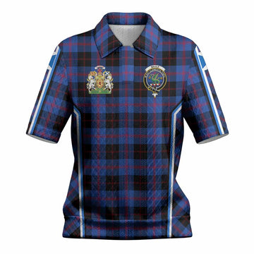 Maule Tartan Crest Women’s Polo Sweater Top Scotland Coat of Arm Flag Style