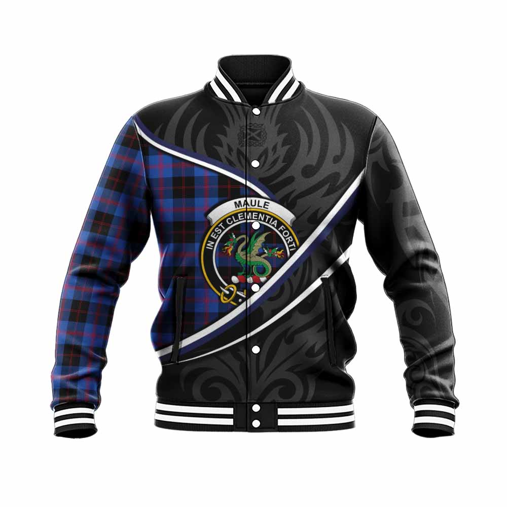 Maule Tartan Family Crest Baseball Jacket Celtic Scottish Thistle Floral - Tartan Vibes Clothing