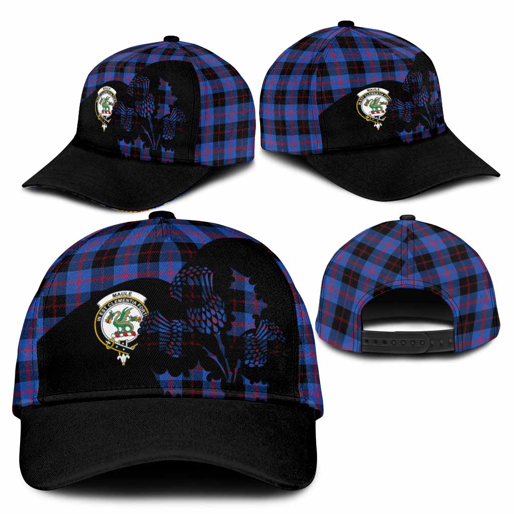 Maule Tartan Family Crest Classic Cap Scotland Thistle Floral Flag Style