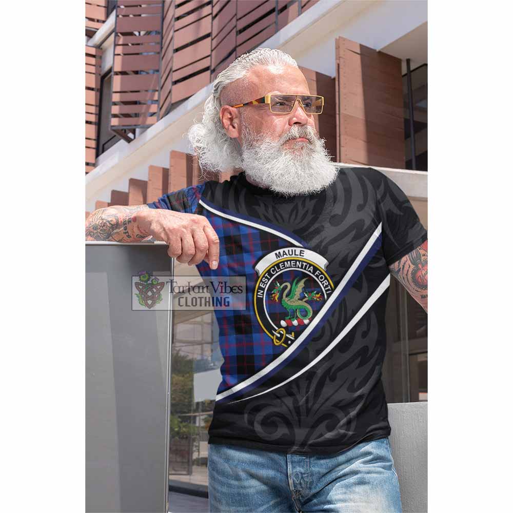Maule Tartan Family Crest Cotton T-shirt Celtic Scottish Thistle Floral - Tartan Vibes Clothing