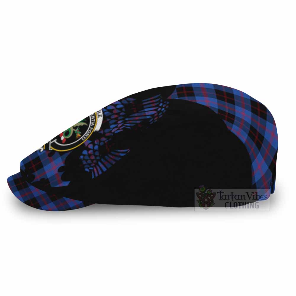 Maule Tartan Family Crest Flat Cap, Jeff Cap Scotland Thistle Floral