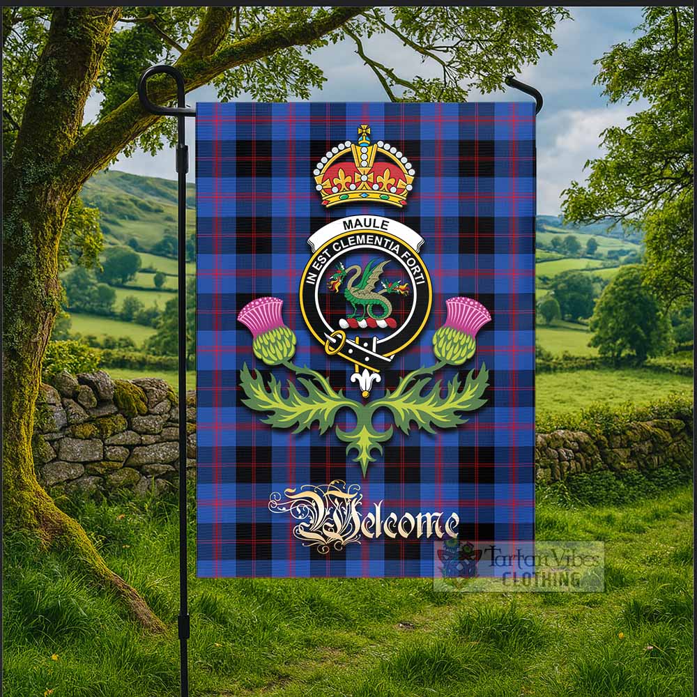 Maule Tartan Family Crest Garden Flag Royal Thistle Welcome Style - Tartan Vibes Clothing