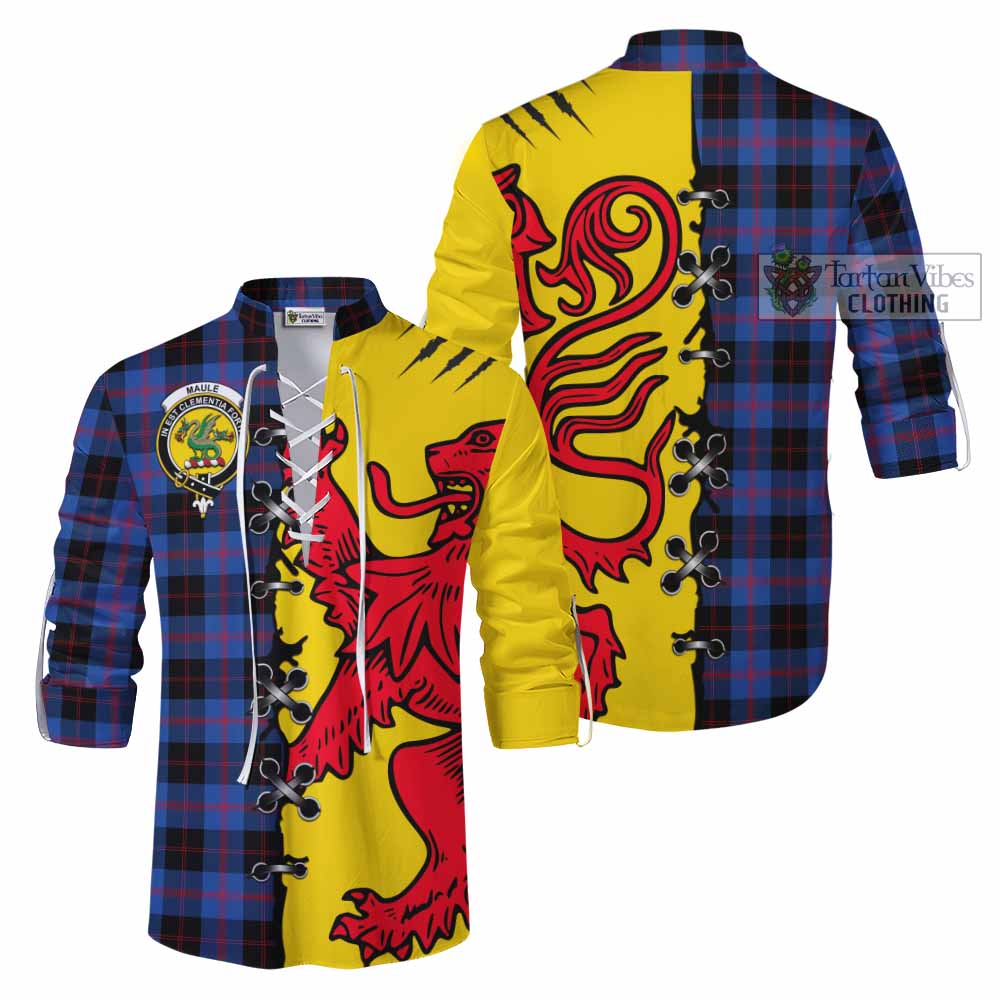 Maule Tartan Family Crest Ghillie Kilt Shirt Lion Rampant Honor - Tartan Vibes Clothing