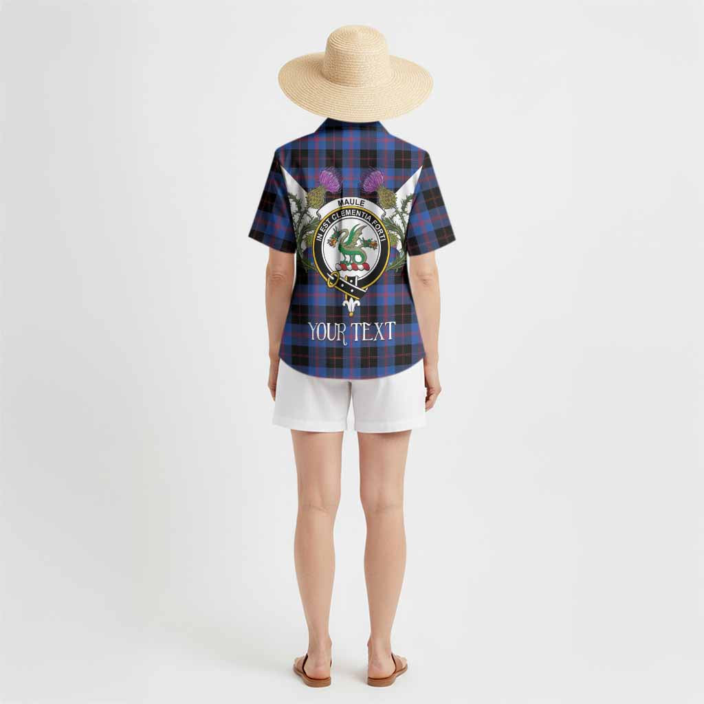 Maule Tartan Family Crest Hawaiian Shirt Scottish Burns Night Thistle Floral