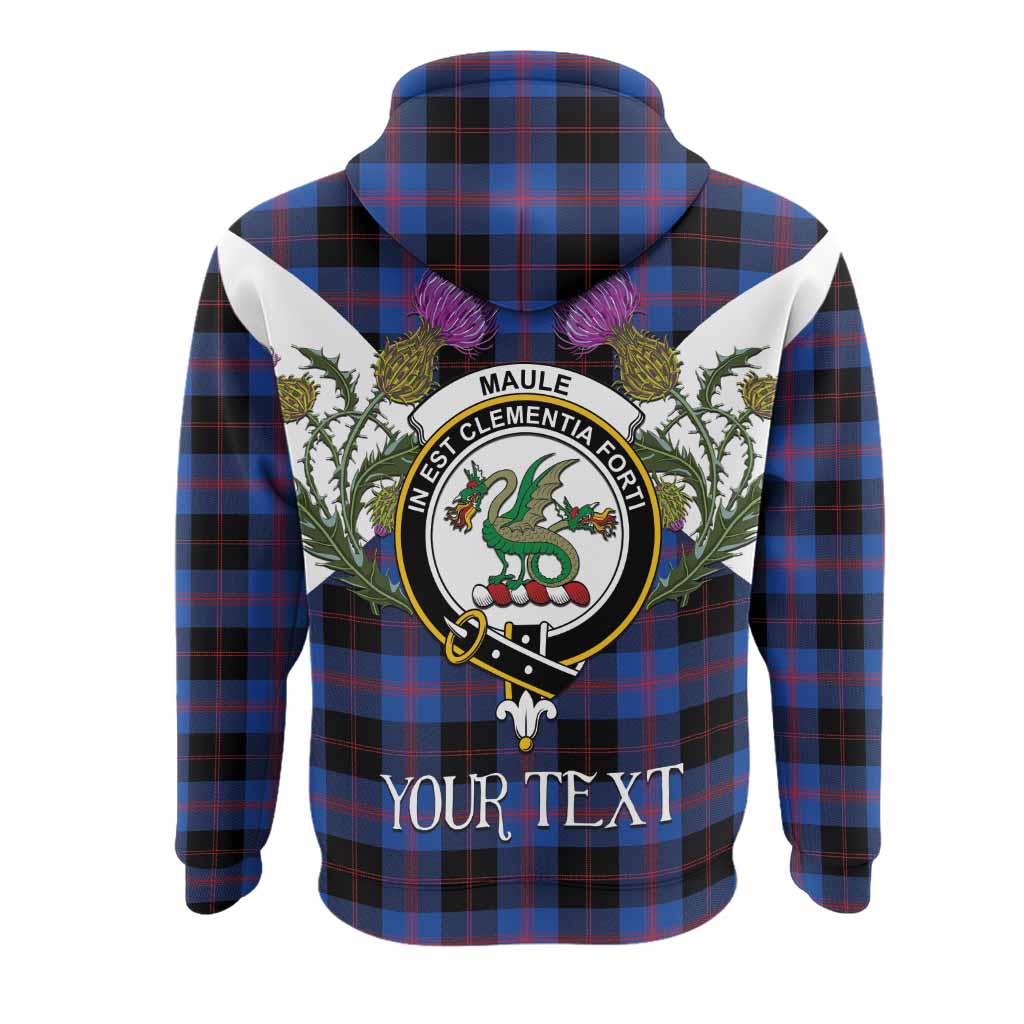 Maule Tartan Family Crest Hoodie Scottish Burns Night Thistle Floral