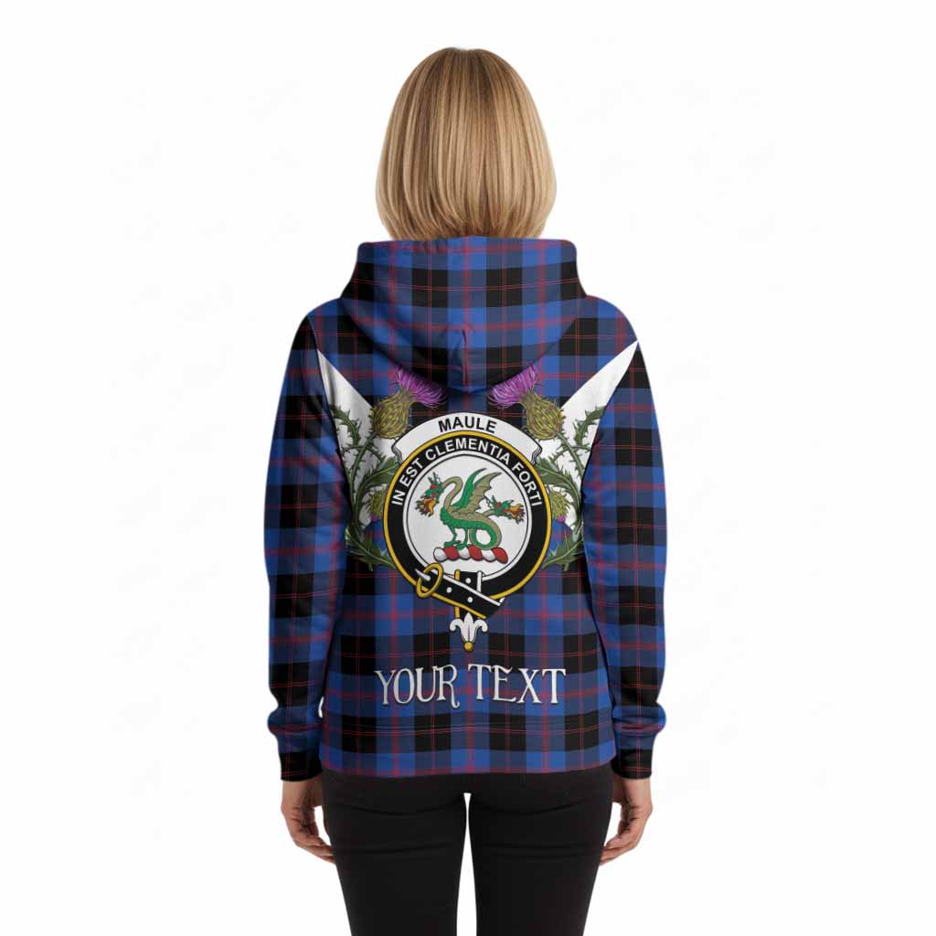 Maule Tartan Family Crest Hoodie Scottish Burns Night Thistle Floral