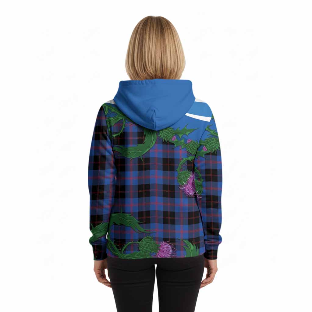 Maule Tartan Family Crest Hoodie Thistle in Minimalism