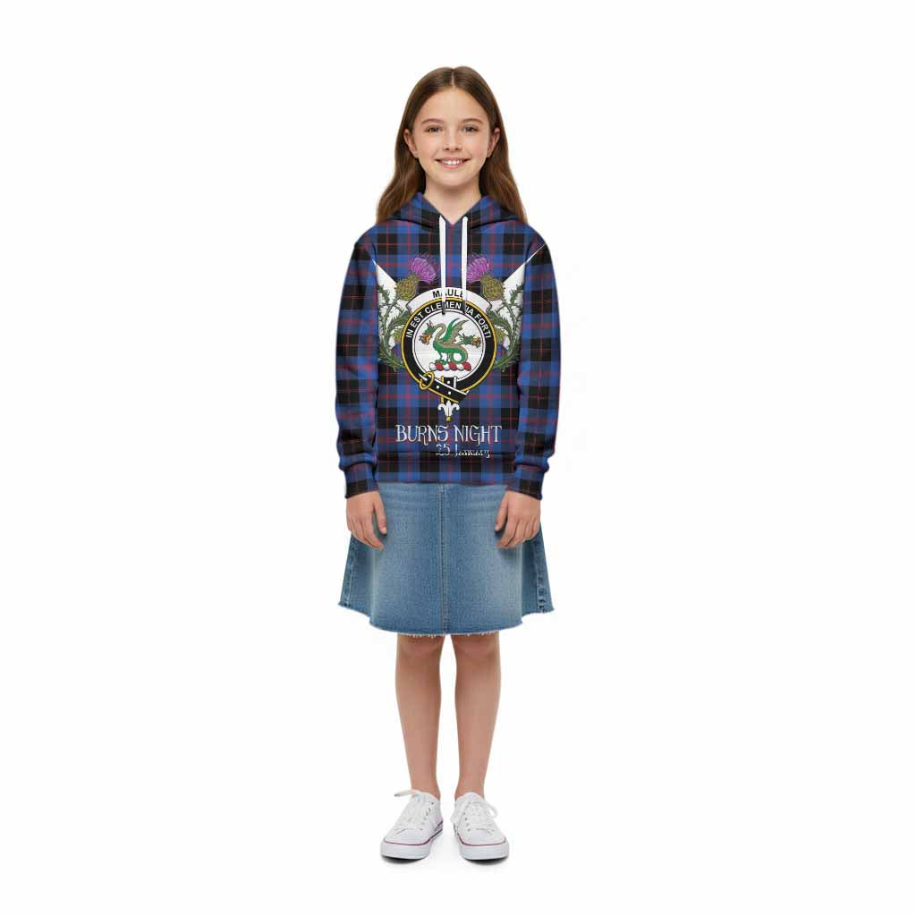 Maule Tartan Family Crest Kid Hoodie Scottish Burns Night Thistle Floral