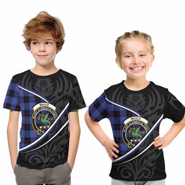 Maule Tartan Family Crest Kid T-shirt Celtic Scottish Thistle Floral - Tartan Vibes Clothing