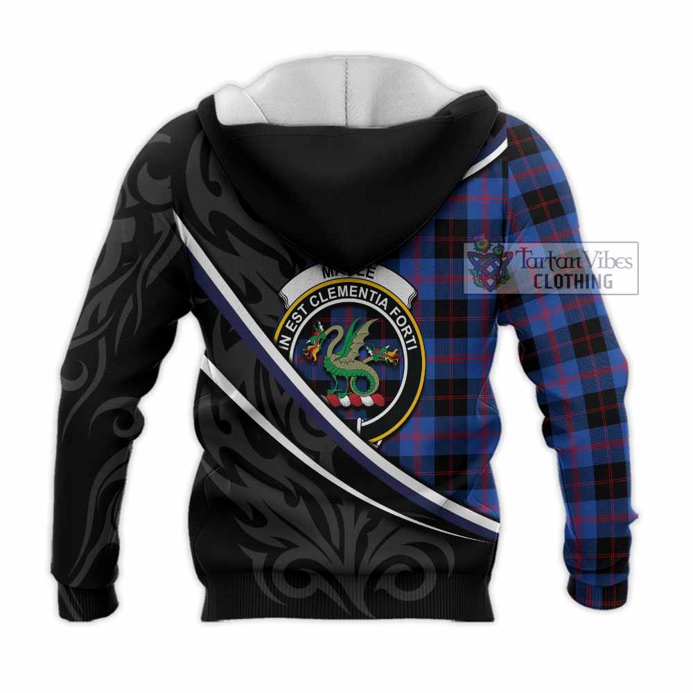 Maule Tartan Family Crest Knitted Hoodie Celtic Scottish Thistle Floral - Tartan Vibes Clothing