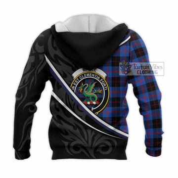 Maule Tartan Family Crest Knitted Hoodie Celtic Scottish Thistle Floral - Tartan Vibes Clothing