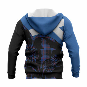 Maule Tartan Family Crest Knitted Hoodie Scotland Thistle Floral Flag Style