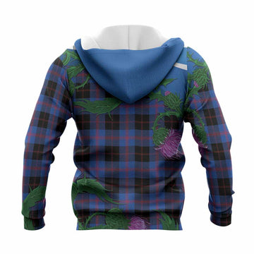 Maule Tartan Family Crest Knitted Hoodie Thistle in Minimalism