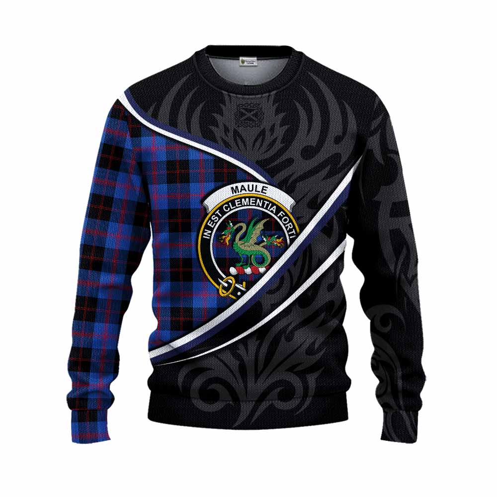 Maule Tartan Family Crest Knitted Sweater Celtic Scottish Thistle Floral - Tartan Vibes Clothing