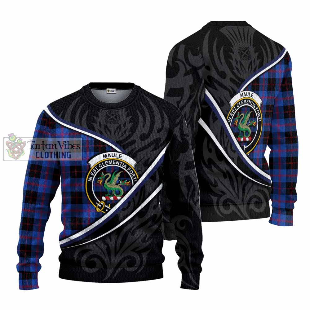 Maule Tartan Family Crest Knitted Sweater Celtic Scottish Thistle Floral - Tartan Vibes Clothing