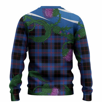 Maule Tartan Family Crest Knitted Sweater Thistle in Minimalism