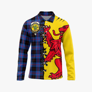 Maule Tartan Family Crest Long Sleeve Polo Shirt Lion Rampant Honor