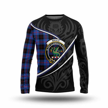 Maule Tartan Family Crest Long Sleeve T-Shirt Celtic Scottish Thistle Floral