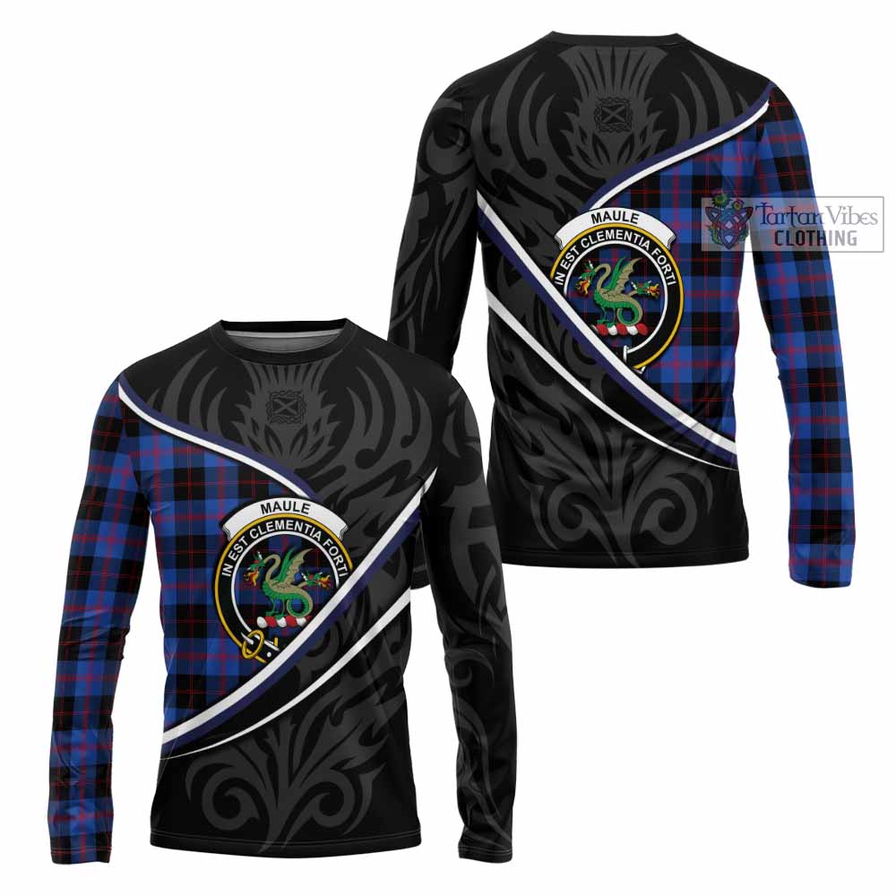 Maule Tartan Family Crest Long Sleeve T-Shirt Celtic Scottish Thistle Floral - Tartan Vibes Clothing
