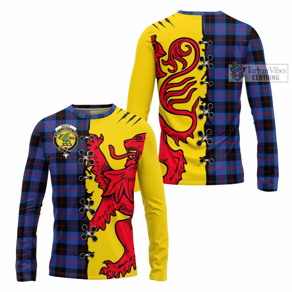 Maule Tartan Family Crest Long Sleeve T-Shirt Lion Rampant Honor - Tartan Vibes Clothing