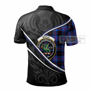 Maule Tartan Family Crest Polo Shirt Celtic Scottish Thistle Floral