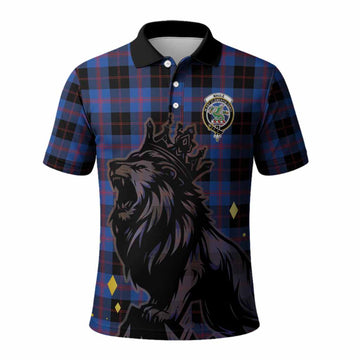 Maule Tartan Family Crest Polo Shirt Crowned Lion Roaring