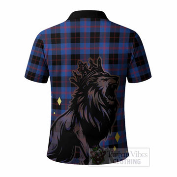 Maule Tartan Family Crest Polo Shirt Crowned Lion Roaring