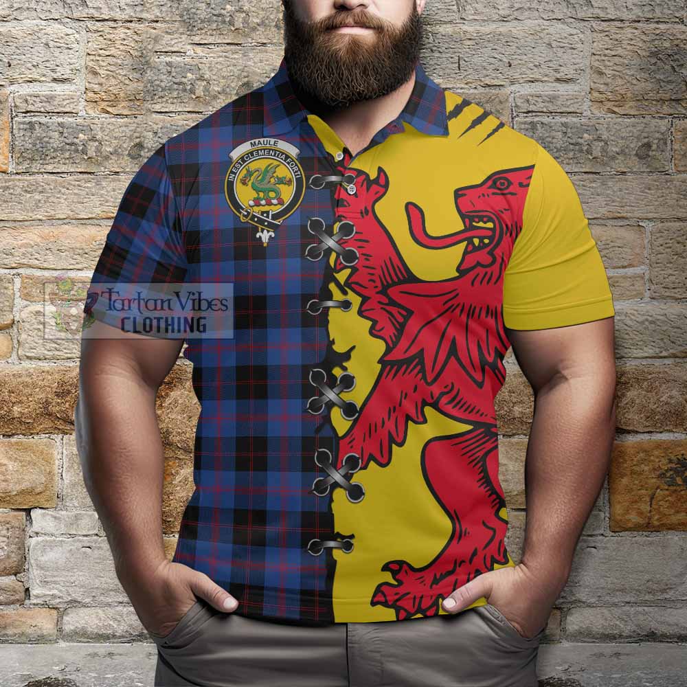 Maule Tartan Family Crest Polo Shirt Lion Rampant Honor - Tartan Vibes Clothing