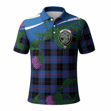Maule Tartan Family Crest Polo Shirt Thistle in Minimalism