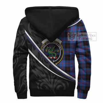 Maule Tartan Family Crest Sherpa Hoodie Celtic Scottish Thistle Floral