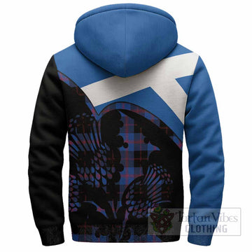 Maule Tartan Family Crest Sherpa Hoodie Scotland Thistle Floral Flag Style