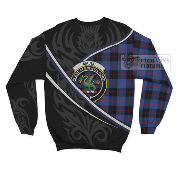 Maule Tartan Family Crest Sweatshirt Celtic Scottish Thistle Floral