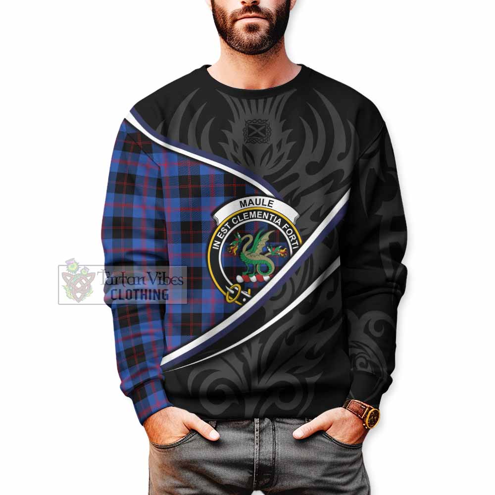 Maule Tartan Family Crest Sweatshirt Celtic Scottish Thistle Floral - Tartan Vibes Clothing