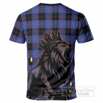 Maule Tartan Family Crest T-Shirt Crowned Lion Roaring