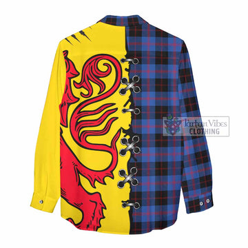 Maule Tartan Family Crest Women Casual Shirt Lion Rampant Honor - Tartan Vibes Clothing