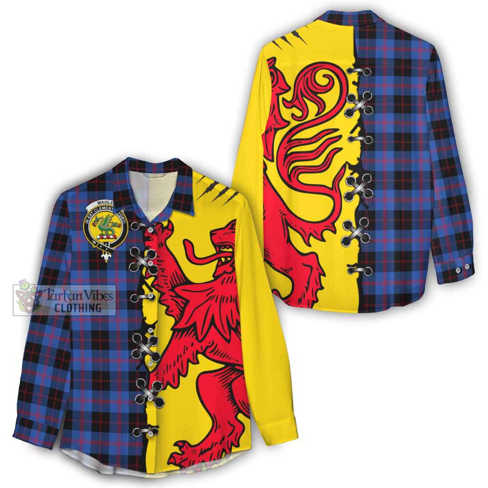 Maule Tartan Family Crest Women Casual Shirt Lion Rampant Honor - Tartan Vibes Clothing