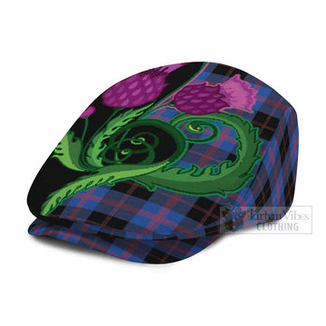 Maule Tartan Flat Cap, Jeff Cap Traditional Scottish Thistle