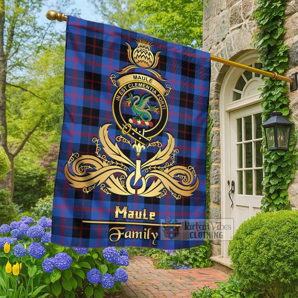 Maule Tartan Garden Flag with Highland Thistle Cherish Family Crest Style - Tartan Vibes Clothing