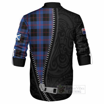 Maule Tartan Ghillie Shirt New Zealand Pattern Unique Zipper Stylized