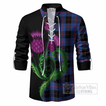 Maule Tartan Ghillie Shirt Traditional Scottish Thistle