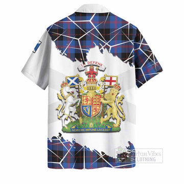 Maule Tartan Hawaiian Shirt with Family Crest and Lion Rampant Grunge Style