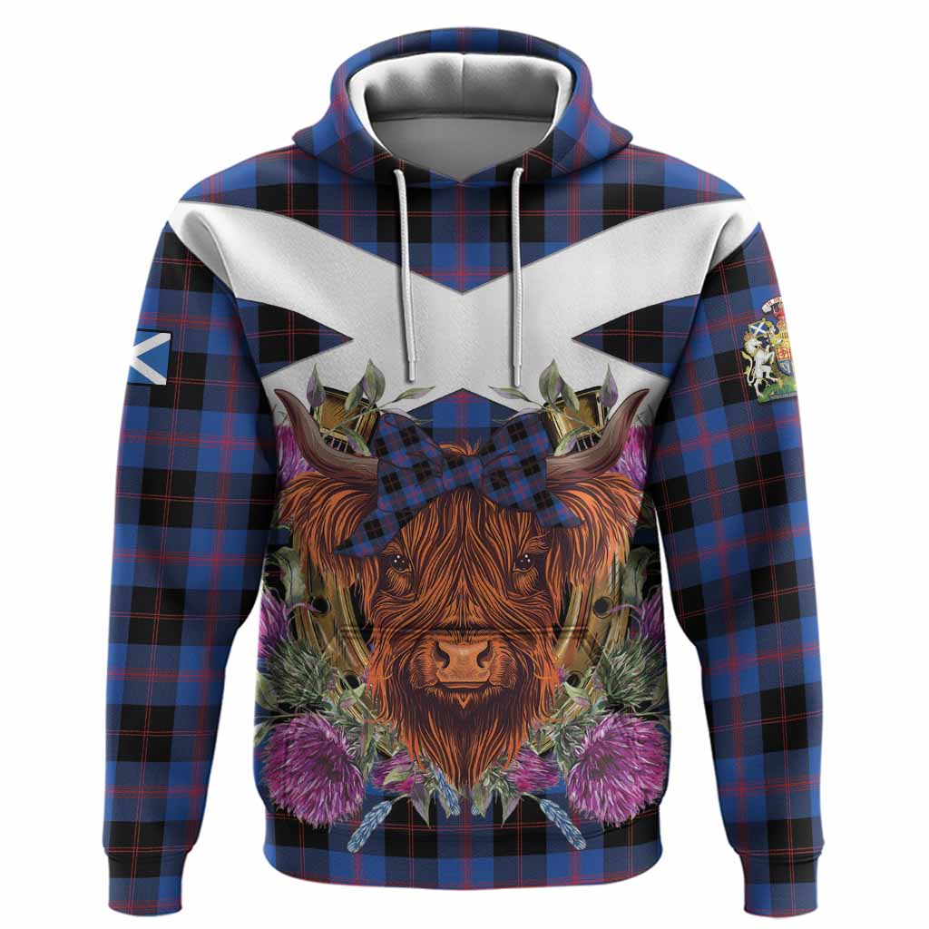 Maule Tartan Hoodie Scottish Thistle Heilan Coo