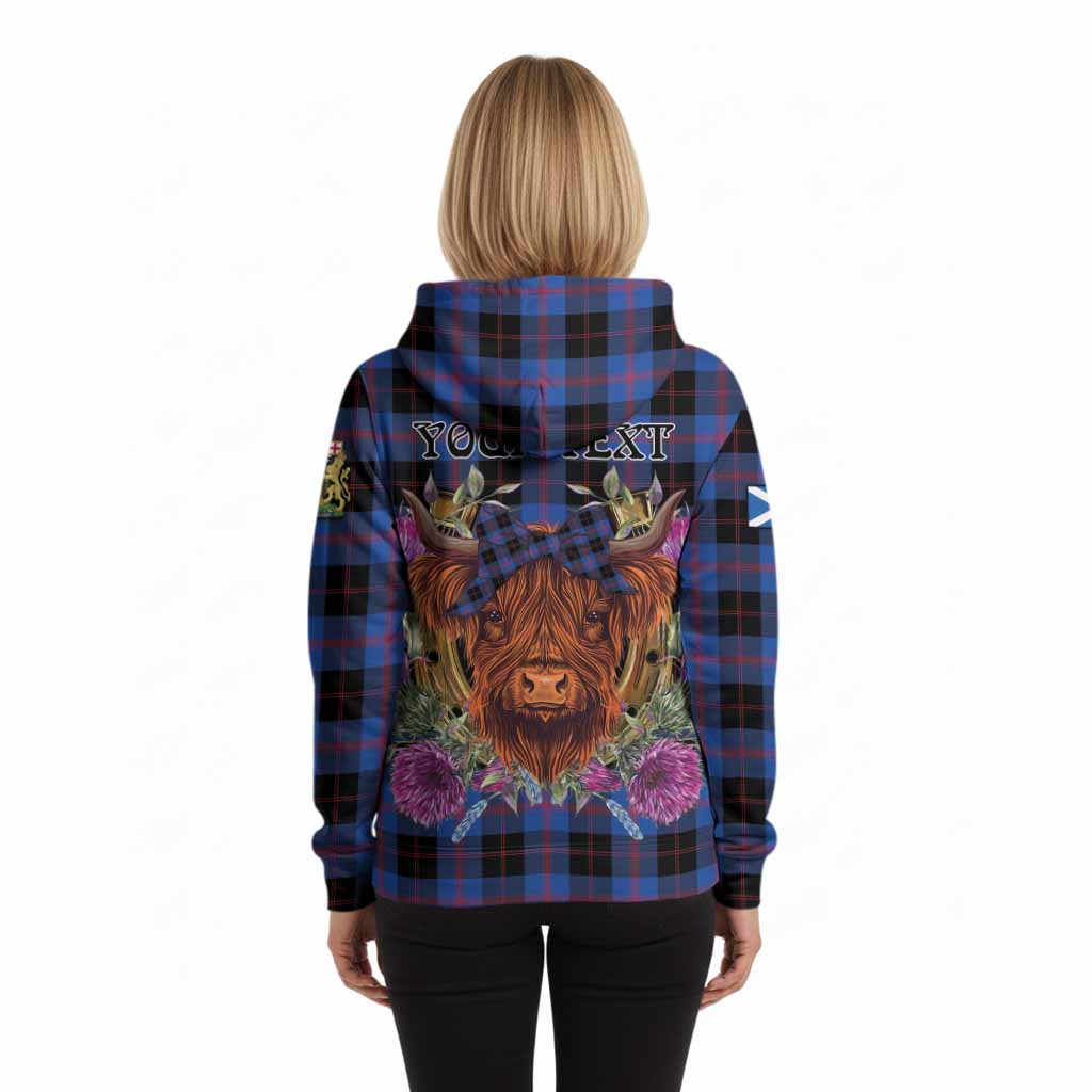 Maule Tartan Hoodie Scottish Thistle Heilan Coo