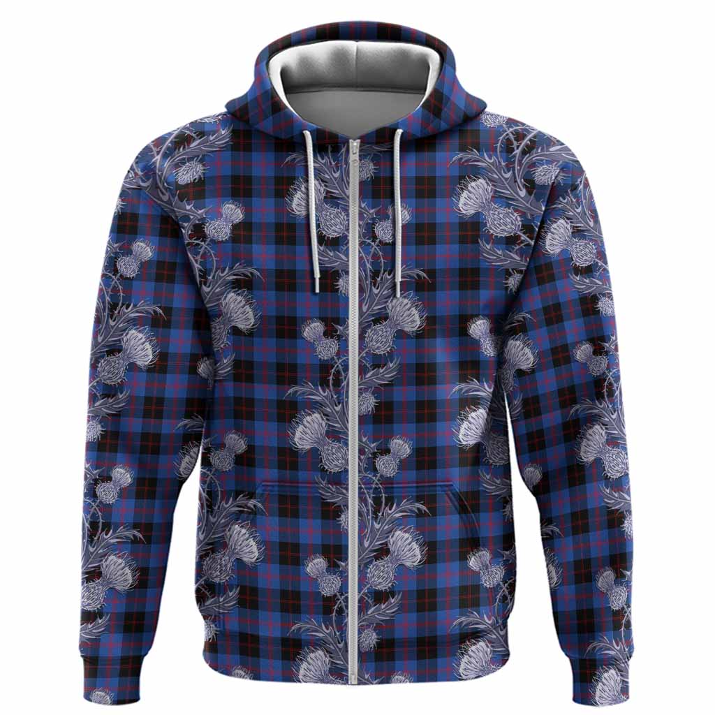 Maule Tartan Hoodie Seamless Scottish Thistle Flowers