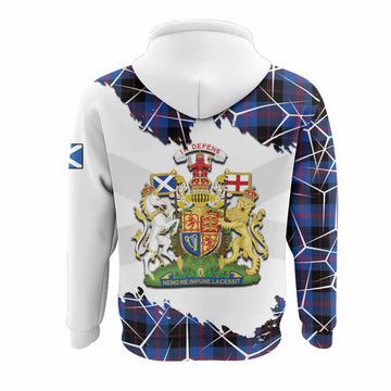 Maule Tartan Hoodie with Family Crest and Lion Rampant Grunge Style