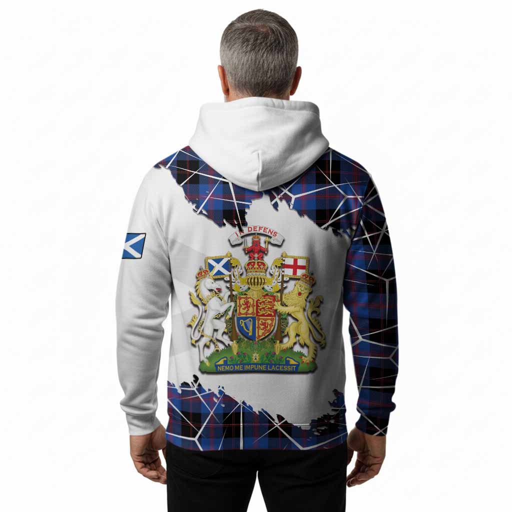 Maule Tartan Hoodie with Family Crest and Lion Rampant Grunge Style